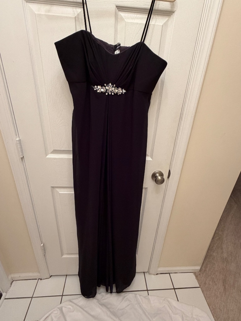 Long Black Strapless Gown